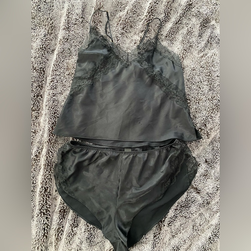 Size XS Black Shorts & Tank Top Lingerie Set